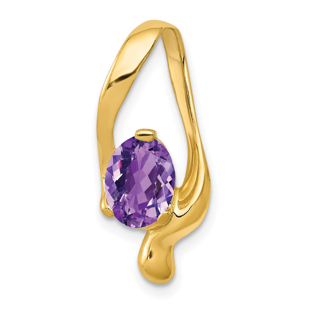 14k 8x6mm Oval Amethyst Slide Fits up to 6mm Regular/8mm Fancy or Reversible Omega
