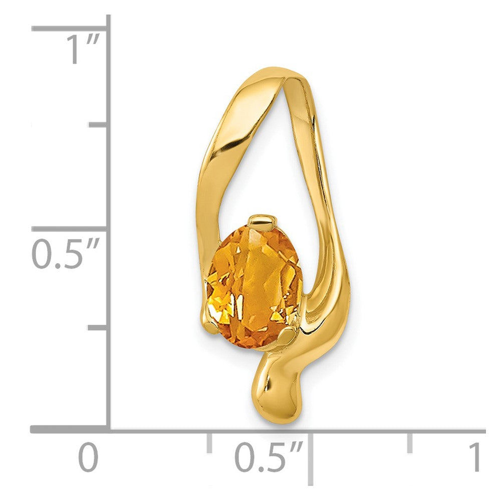 14k 8x6mm Oval Citrine Slide Fits up to 6mm Regular/8mm Fancy or Reversible Omega