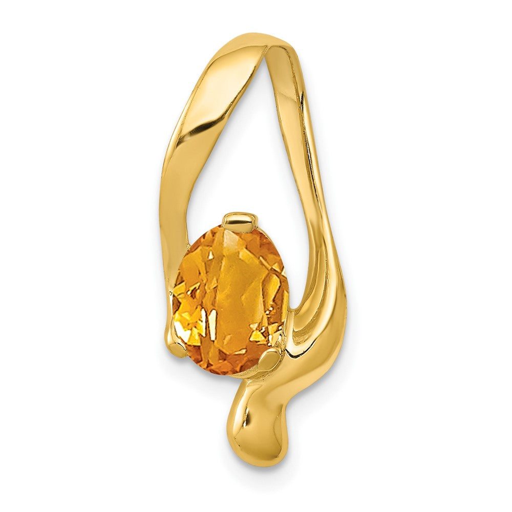 14k 8x6mm Oval Citrine Slide Fits up to 6mm Regular/8mm Fancy or Reversible Omega