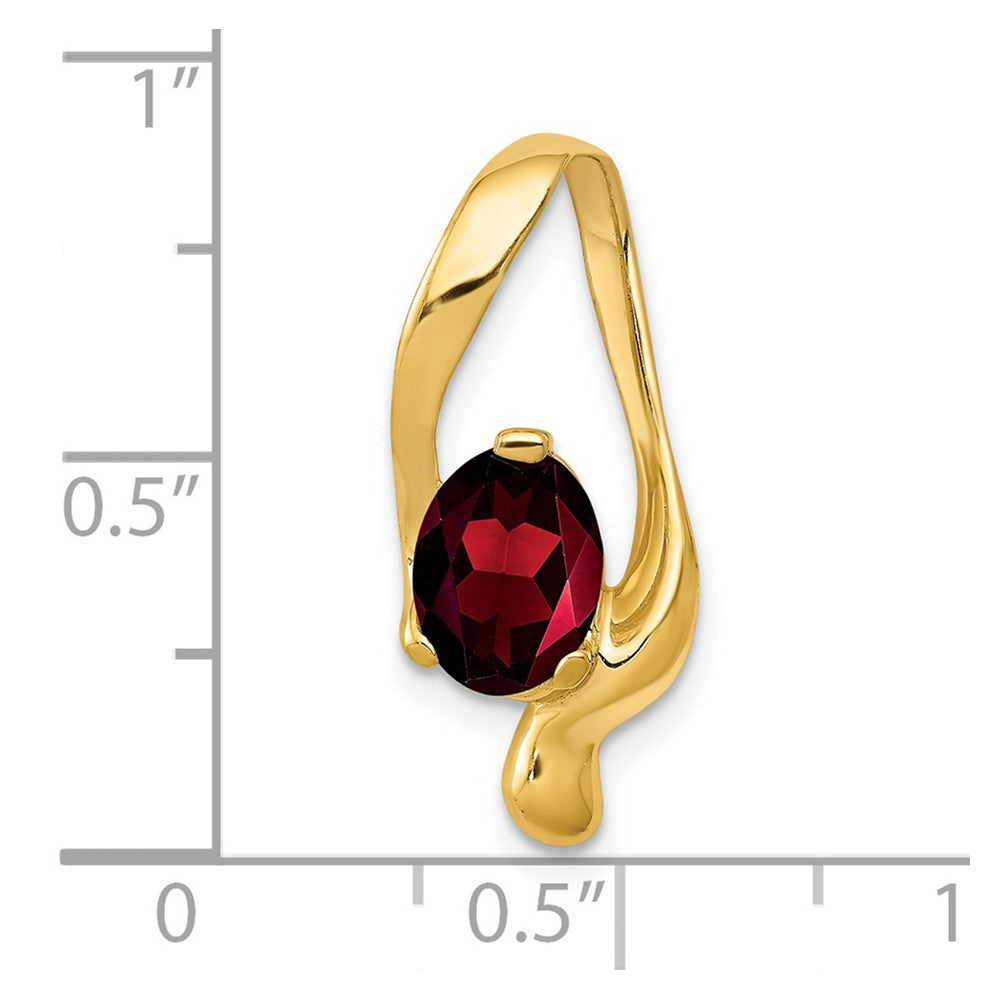 14k 8x6mm Oval Garnet Slide Fits up to 6mm Regular/8mm Fancy or Reversible Omega