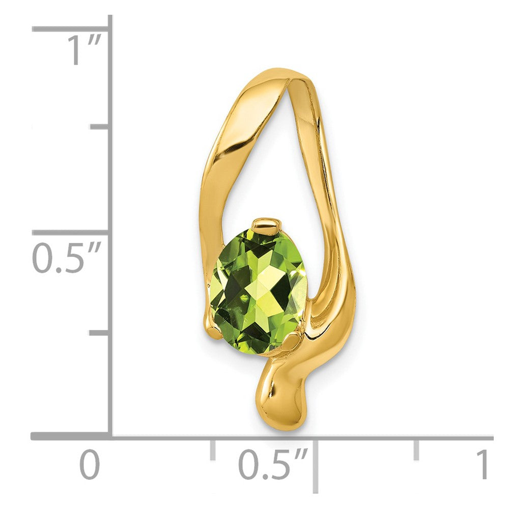 14k 8x6mm Oval Peridot Slide Fits up to 6mm Regular/8mm Fancy or Reversible Omega