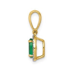 14k Diamond and Oval Emerald Halo Pendant