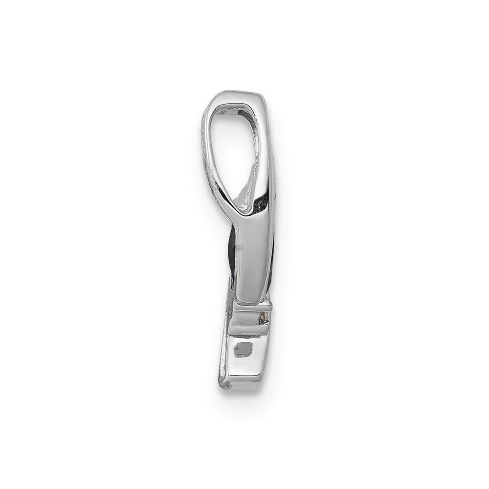 14k White Gold Diamond and .33 Oval Sapphire Chain Slide