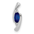 14k White Gold Diamond and .33 Oval Sapphire Chain Slide