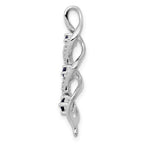 14k White Gold Diamond and .26 Sapphire Twisted 3-stone Chain Slide