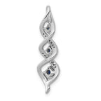 14k White Gold Diamond and .26 Sapphire Twisted 3-stone Chain Slide