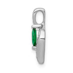 14k White Gold  Diamond and Marquise Emerald Chain Slide