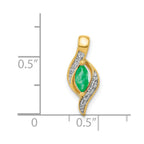 14k Diamond and Marquise Emerald Chain Slide