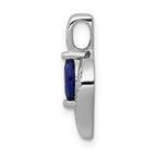 14k White Gold Diamond and .29 Marquise Sapphire Chain Slide