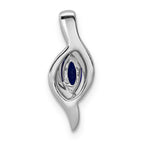 14k White Gold Diamond and .29 Marquise Sapphire Chain Slide