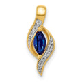 14k Diamond and .29 Marquise Sapphire Chain Slide