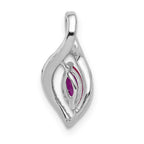 14k White Gold Diamond and .32 Marquise Ruby Chain Slide