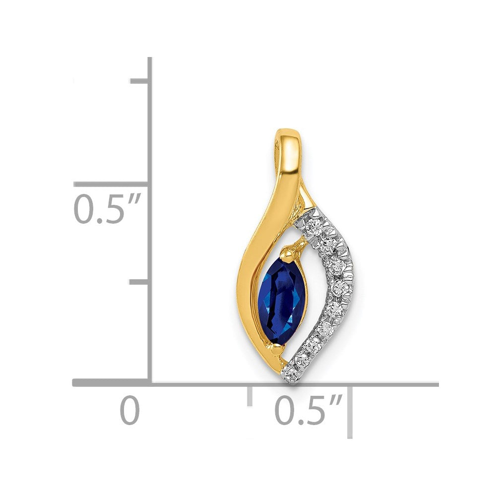 14k Diamond and .37 Marquise Sapphire Chain Slide