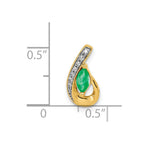 14k Diamond and Marquise Emerald Teardrop Chain Slide