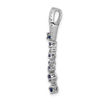 14k White Gold 1/5 carat Lab Grown Diamond VS/SI+ G+ and Lab Created Blue Sapphire Slide Pendant