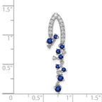 14k White Gold 1/5 carat Lab Grown Diamond VS/SI+ G+ and Lab Created Blue Sapphire Slide Pendant