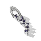 14k White Gold 1/5 carat Lab Grown Diamond VS/SI+ G+ and Lab Created Blue Sapphire Slide Pendant