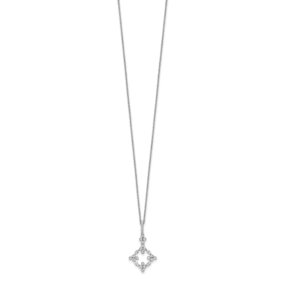 True Origin 14K White Gold 1/4 carat Lab Grown Diamond VS+ F+ Complete 18 in Bloom Floral Necklace