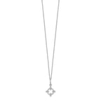 True Origin 14K White Gold 1/4 carat Lab Grown Diamond VS+ F+ Complete 18 in Bloom Floral Necklace