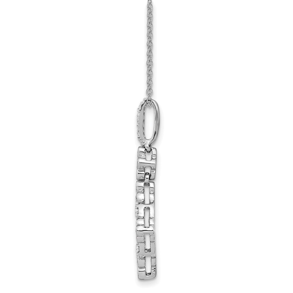 True Origin 14K White Gold 1/4 carat Lab Grown Diamond VS+ F+ Complete 18 in Bloom Floral Necklace