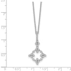 True Origin 14K White Gold 1/4 carat Lab Grown Diamond VS+ F+ Complete 18 in Bloom Floral Necklace