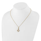 True Origin 14K Yellow Gold 1/4 carat Lab Grown Diamond VS+ F+ Complete 18 in Bloom Floral Necklace