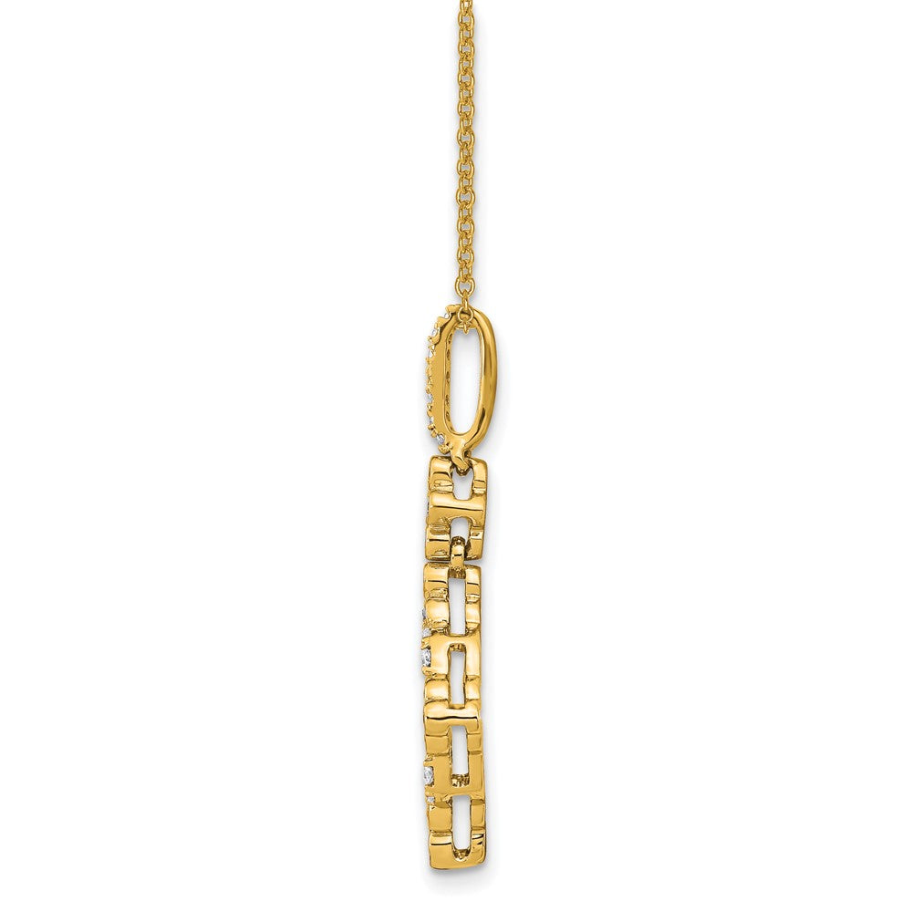 True Origin 14K Yellow Gold 1/4 carat Lab Grown Diamond VS+ F+ Complete 18 in Bloom Floral Necklace