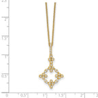 True Origin 14K Yellow Gold 1/4 carat Lab Grown Diamond VS+ F+ Complete 18 in Bloom Floral Necklace