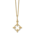 True Origin 14K Yellow Gold 1/4 carat Lab Grown Diamond VS+ F+ Complete 18 in Bloom Floral Necklace