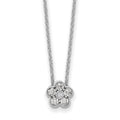 True Origin 14K White Gold 1/4 carat Lab Grown Diamond VS+ F+ Complete 18 in Floral Necklace