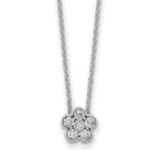 True Origin 14K White Gold 1/4 carat Lab Grown Diamond VS+ F+ Complete 18 in Floral Necklace
