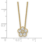 True Origin 14K Yellow Gold 1/2 carat Lab Grown Diamond VS+ F+ Complete 18 in Floral Necklace