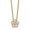 True Origin 14K Yellow Gold 1/2 carat Lab Grown Diamond VS+ F+ Complete 18 in Floral Necklace