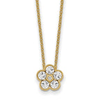 True Origin 14K Yellow Gold 1/2 carat Lab Grown Diamond VS+ F+ Complete 18 in Floral Necklace