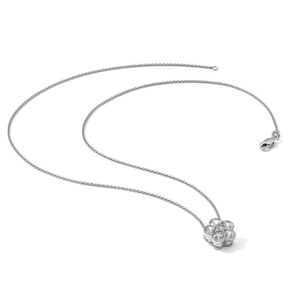 True Origin 14K White Gold 1/2 carat Lab Grown Diamond VS+ F+ Complete 18 in Floral Necklace