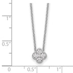 True Origin 14K White Gold 1/4 carat Lab Grown Diamond VS+ F+ Complete 18 in Bloom Floral Necklace