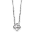 True Origin 14K White Gold 1/4 carat Lab Grown Diamond VS+ F+ Complete 18 in Bloom Floral Necklace