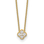 True Origin 14K Yellow Gold 1/4 carat Lab Grown Diamond VS+ F+ Complete 18 in Bloom Floral Necklace