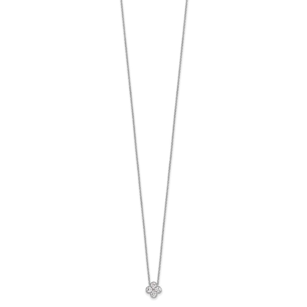 True Origin 14K White Gold 1/2 carat Lab Grown Diamond VS+ F+ Complete 18 in Bloom Floral Necklace