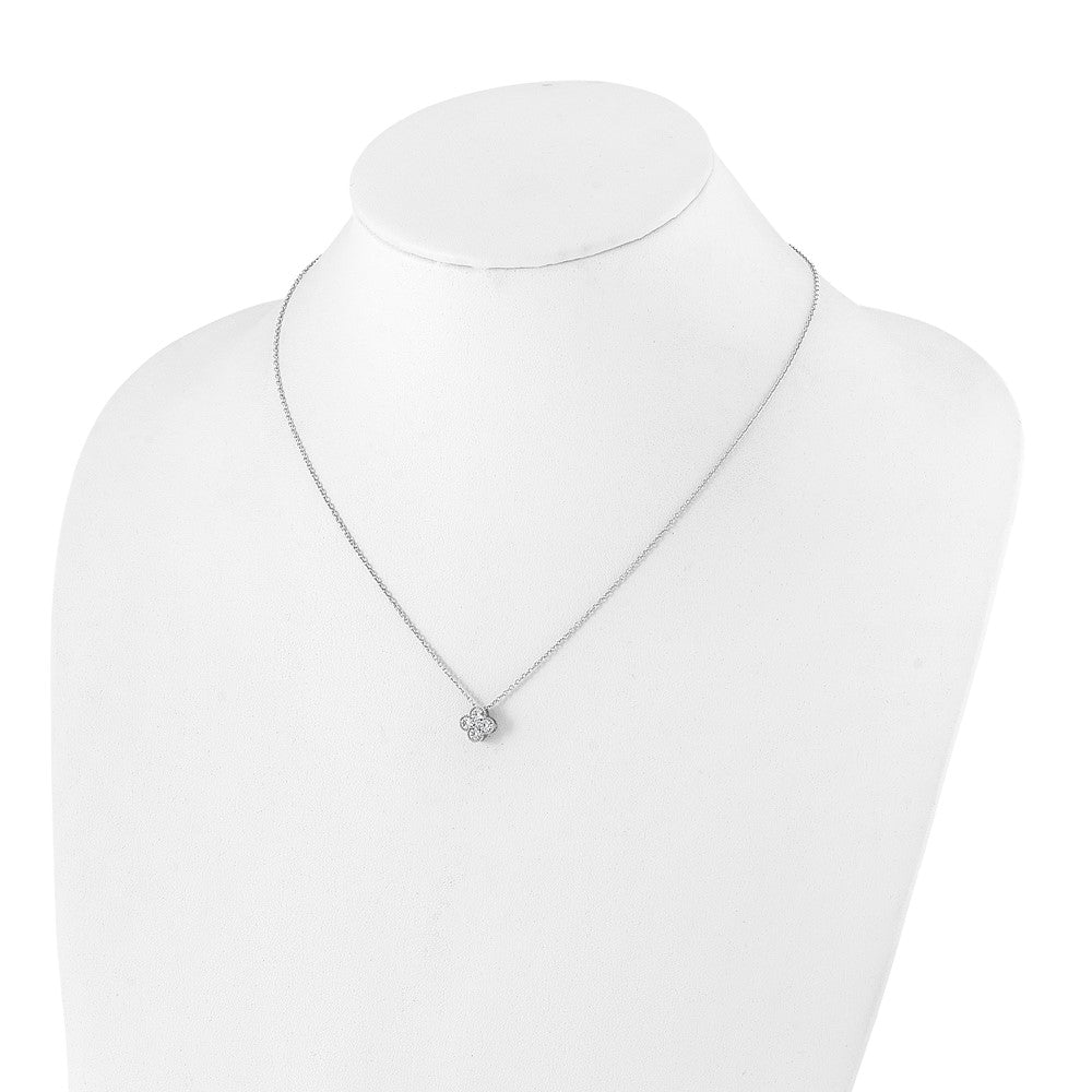 True Origin 14K White Gold 1/2 carat Lab Grown Diamond VS+ F+ Complete 18 in Bloom Floral Necklace