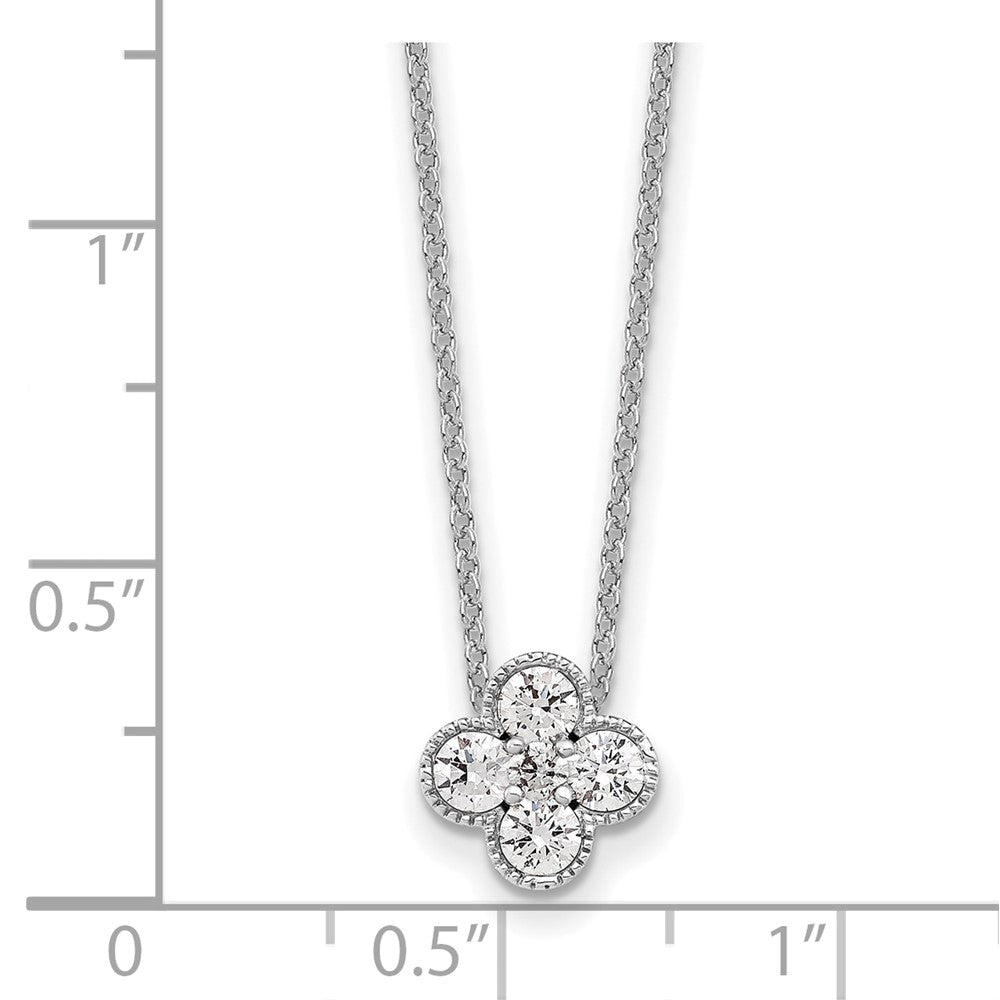 True Origin 14K White Gold 1/2 carat Lab Grown Diamond VS+ F+ Complete 18 in Bloom Floral Necklace