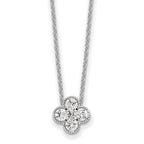 True Origin 14K White Gold 1/2 carat Lab Grown Diamond VS+ F+ Complete 18 in Bloom Floral Necklace