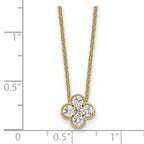 True Origin 14K Yellow Gold 1/2 carat Lab Grown Diamond VS+ F+ Complete 18 in Bloom Floral Necklace