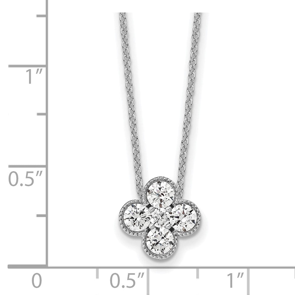 True Origin 14K White Gold 3/4 carat Lab Grown Diamond VS+ F+ Complete 18 in Bloom Floral Necklace
