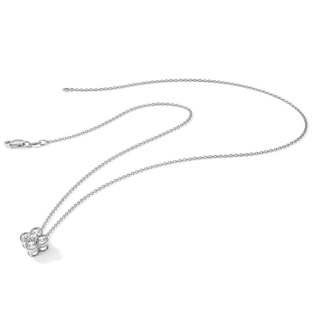 True Origin 14K White Gold 1/2 carat Lab Grown Diamond VS+ F+ Complete 18 in Bloom Floral Necklace