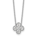 True Origin 14K White Gold 3/4 carat Lab Grown Diamond VS+ F+ Complete 18 in Bloom Floral Necklace
