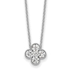 True Origin 14K White Gold 3/4 carat Lab Grown Diamond VS+ F+ Complete 18 in Bloom Floral Necklace