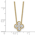 True Origin 14K Yellow Gold 3/4 carat Lab Grown Diamond VS+ F+ Complete 18 in Bloom Floral Necklace