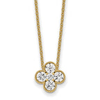 True Origin 14K Yellow Gold 3/4 carat Lab Grown Diamond VS+ F+ Complete 18 in Bloom Floral Necklace