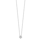 True Origin 14K White Gold 1 carat Lab Grown Diamond VS+ F+ Complete 18 in Bloom Floral Necklace